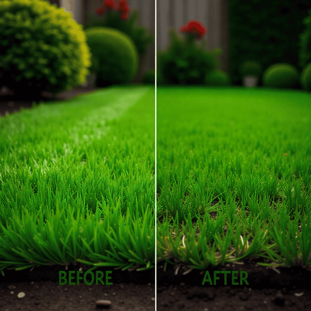 Garden bed with colourful flowers and neat hedges